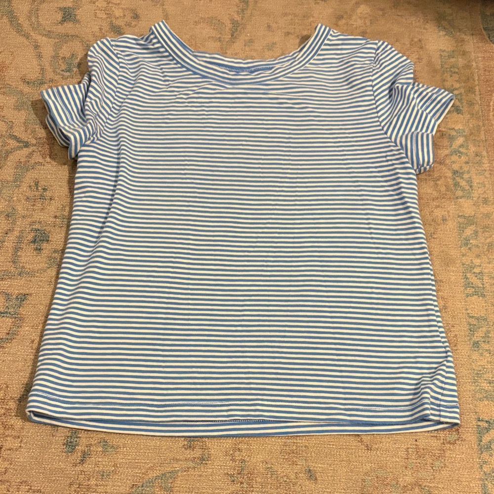 Old Navy Blue and White Striped Tee
